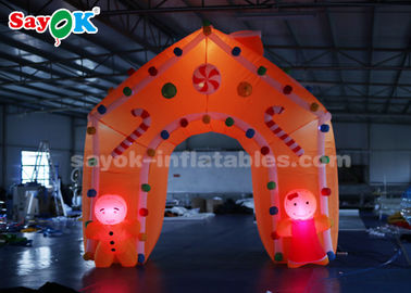 Inflatable Christmas Arch Gingerbread Man Candy Sticks Christmas Inflatable Arch With LED Light