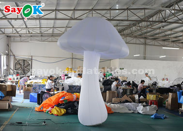 Nylon Cloth 3 Meter White Inflatable Mushroom For Stage Decoration