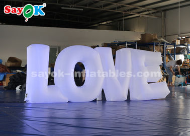 White Fabric LED Lighting Inflatable Letter LOVE By Touch Screen Remote Control