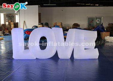 White Fabric LED Lighting Inflatable Letter LOVE By Touch Screen Remote Control