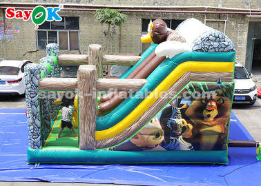 Commercial Inflatable Slide 6*4m Animal Theme Party Inflatable Bouncer Slide For Advertising