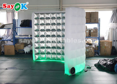 Event Booth Displays Durable Photo Booth Inflatable Wall For Stage Decoration / Led Air Photo Booth