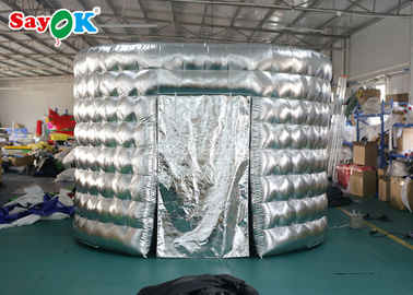 Event Booth Displays External Silver / Black Oval Inflatable Picture Booth With Blower 3.3*2.5*2.4m