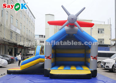 Inflable Bouncer Slides 0.4mm PVC Tarpaulin Inflatable Jump And Slide Bouncer With Airplane For Kids