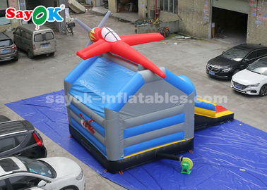 Inflable Bouncer Slides 0.4mm PVC Tarpaulin Inflatable Jump And Slide Bouncer With Airplane For Kids