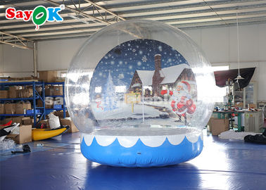 Durable Inflatable Holiday Decorations , 3m Inflatable Snow Globe Transparent Bubble Tent With Printed Background