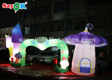 Halloween Archway Inflatable Colorful Inflatable Arch With Mushroom And Flower For Amusement Park Theme Decoration