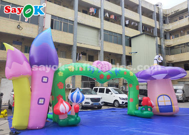 Halloween Archway Inflatable Colorful Inflatable Arch With Mushroom And Flower For Amusement Park Theme Decoration