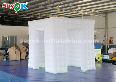 Inflatable Party Tent Two Doors  Inflatable Portable Photo Booth White Oxford Cloth  /  Remote Control