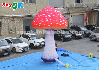 Event Or Festive Inflatable Lighting Decoration / 5m Giant Inflatable Mushroom