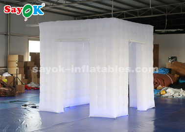 Inflatable Party Tent Portable 3 Doors LED Inflatable Cube Photo Booth With 17 Colors Changing Lights