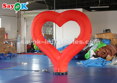 190T Nylon Cloth Red Heart Inflatable Lighting Decoration For Valentine 's Day