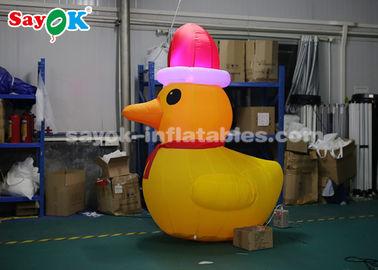 Yellow 2m Inflatable Duck Model With Air Blower For Yard Christmas Decorations