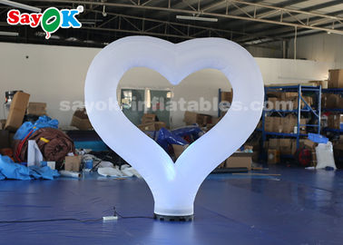 White Inflatable Lighting Decoration Blow Up Heart For Engagement