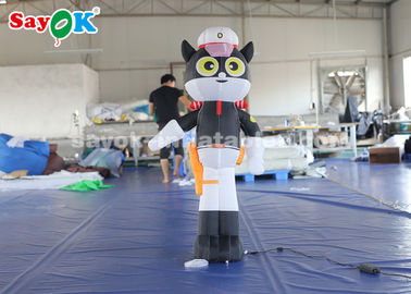 Inflatable Characters Indoor Inflatable Cartoon Characters 1.5 Meter Black Cat Sheriff Model