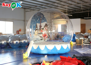 PVC Giant 3m Inflatable Christmas Snow Globe With Background Printing