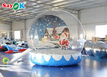 PVC Giant 3m Inflatable Christmas Snow Globe With Background Printing