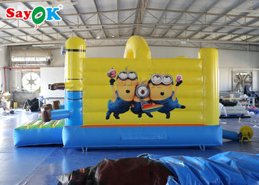 Little Yellow Bouncy Castle Man PVC Tarpaulin For Outdoor Amusement