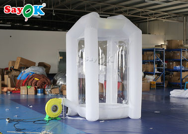 1.5*1.5*2.5m  Custom Inflatable Products White Inflatable Money Machine Booth For Business