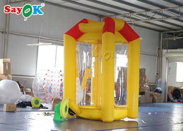 Tarpaulin Inflatable Cash Cube Money Grab Machine Money Blowing Booth For Event Advertising