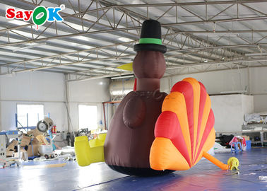 4 Meter Inflatable Turkey Decoration With Air Blower For Thanksgiving Day