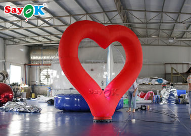 2.5mH Red  Inflatable Lighting Decoration For Wedding / Blow Up Heart