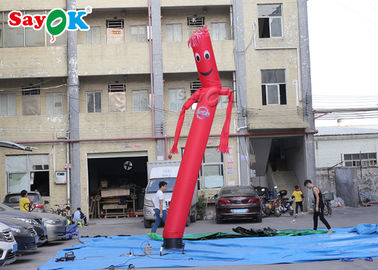 Dancing Air Puppets Single Leg Red Inflatable Air Dancer Wave Man For Commercial CE  SGS