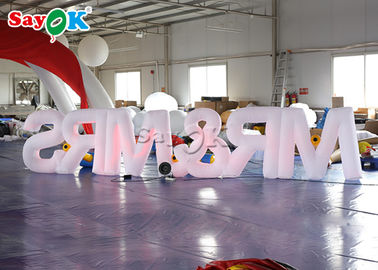 190T Nylon Cloth Inflatable Lighting Decoration LED Light  Letters  White Color