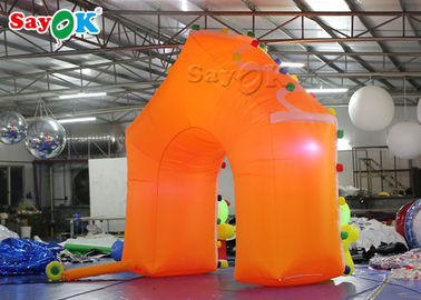 Christmas Inflatable Archway Oxford Cloth LED Light Inflatable Arch Tent Colorful Christmas Decoration For Promotion