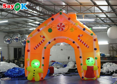 Christmas Inflatable Archway Oxford Cloth LED Light Inflatable Arch Tent Colorful Christmas Decoration For Promotion