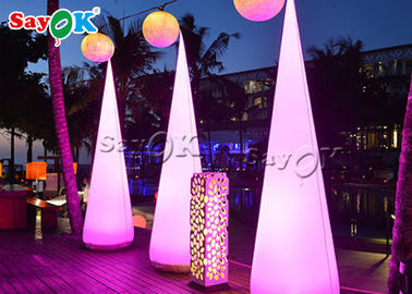 Attractive Inflatable Lighting Decoration / Blow Up Cone For Christmas