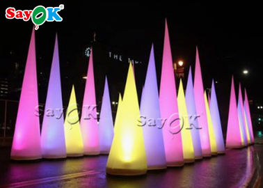 Attractive Inflatable Lighting Decoration / Blow Up Cone For Christmas