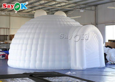 Inflatable Outdoor Tent 5m White Inflatable Igloo Dome Tent  With Led Light For Wedding Event