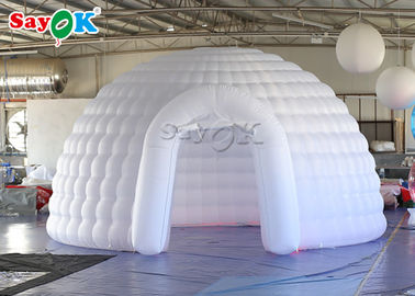 Inflatable Outdoor Tent 5m White Inflatable Igloo Dome Tent  With Led Light For Wedding Event