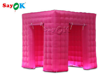 Event Booth Displays Square Double Middle Door Video Inflatable Photo Booth With Led Light