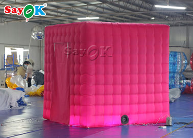 Event Booth Displays Square Double Middle Door Video Inflatable Photo Booth With Led Light