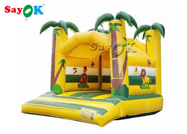 Jungle Animal Theme Yellow Inflatable Bouncy Castle With Digital Printing