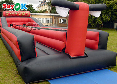 Interactive Inflatable Games PVC Bungee Run Inflatable Sports Games Commercial Grade Two Lane Blow Up Basketball Game