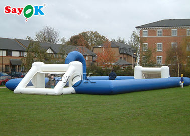 Garden Inflatable Sports Games Blue Inflatable Soap Soccer Field Football Pitch For Kids