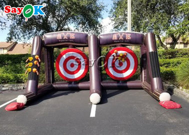 Inflatable Games For Children Carnival Double Inflatable Axe Throwing Game / Inflatable Flying Throw Sticky Tossing Game