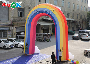 Colorful Oxford Cloth 210D Inflatable Rainbow Arch