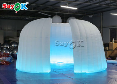 Inflatable Yard Tent 6.5x2.4mH Trade Show White Inflatable Dome Tent With LED