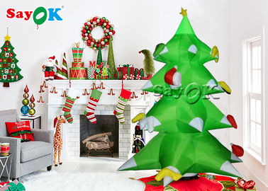 New Design Green Giant Inflatable Xmas Tree With Ornament Balls And Stars