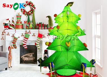 New Design Green Giant Inflatable Xmas Tree With Ornament Balls And Stars