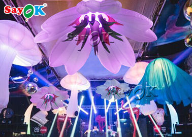 Colorful 1.5m/2m Inflatable Led Hanging Flower For Wedding Decoration