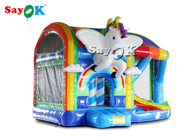 Outdoor Playground Pvc Rainbow Inflatable Unicorn Bouncy Castle