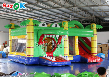 Customized School Crocodile Inflatable Bouncy Castle With Blower