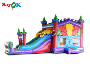 Digital Printing PVC Waterproof Inflatable Bouncy Castle With Slide