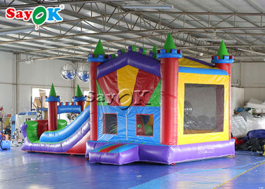 Digital Printing PVC Waterproof Inflatable Bouncy Castle With Slide