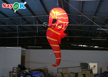 Club Decoration 2m  Red Inflatable LED Lighting Hippocampus